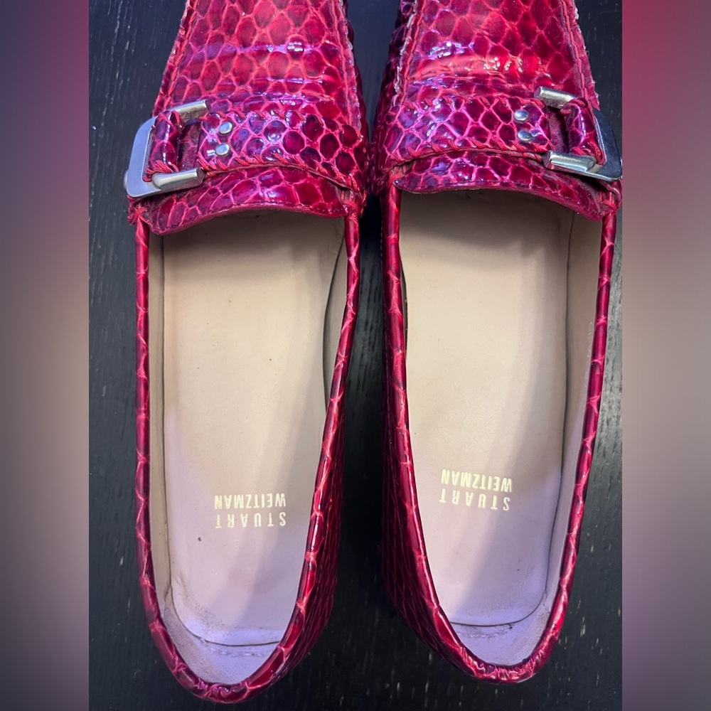 Stuart Weitzman Double Python Buckle Loafer - 9 - Picture 5 of 5